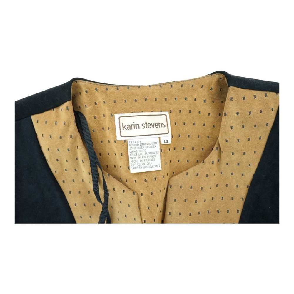 Karin Stevens Vintage 1990's Button Front Women's Jacket Blazer‎ Brown Size 14 - Picture 4 of 6